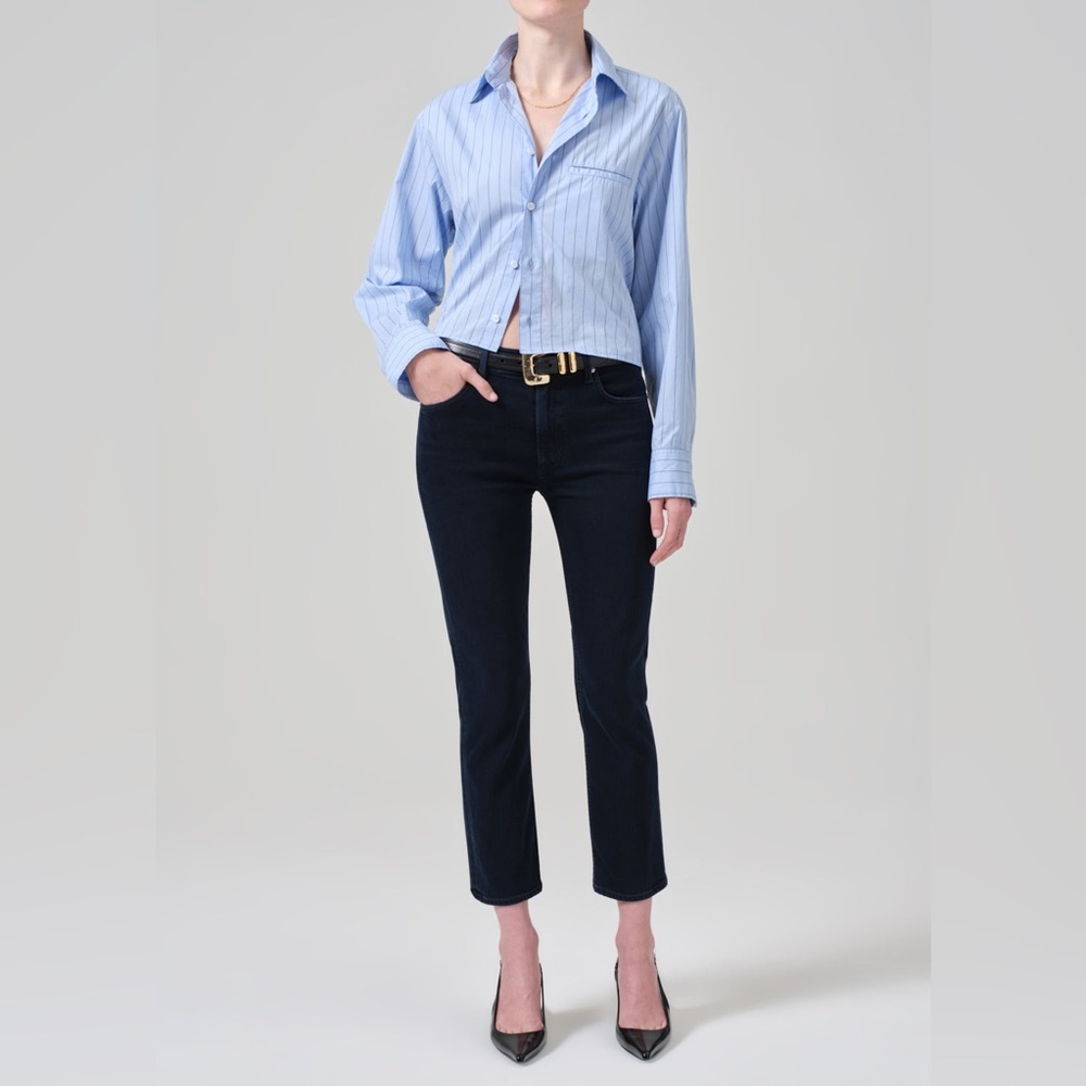 NEW CITIZENS OF HUMANITY isola straight crop jean indigo chamber ankle petite 31